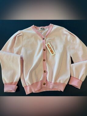 Ciao Lucia, light pink/white stripped sweater. Never worn but no tag.